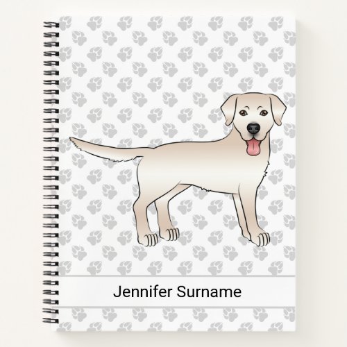 Cream Labrador Retriever Cartoon Dog  Text Notebook