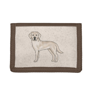 Cream Labrador Retriever Cartoon Lab Dog Design Tri-fold Wallet