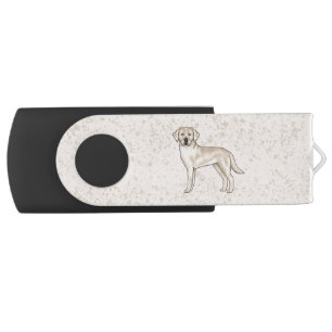 Cream Labrador Retriever Cartoon Lab Dog Drawing Flash Drive