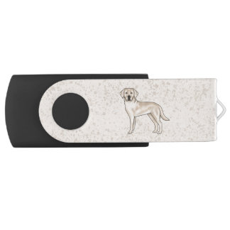 Cream Labrador Retriever Cartoon Lab Dog Drawing Flash Drive