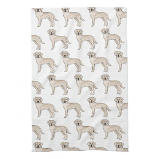 Cream Labrador Retriever Cartoon Lab Dog Pattern Kitchen Towel