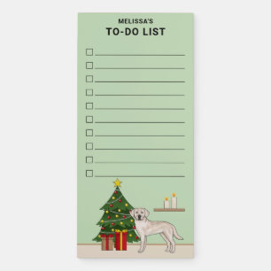 Cream Labrador Retriever Christmas Checklist Magnetic Notepad