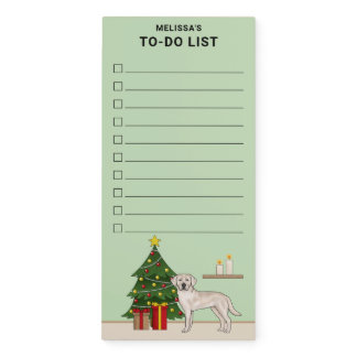 Cream Labrador Retriever Christmas Checklist Magnetic Notepad