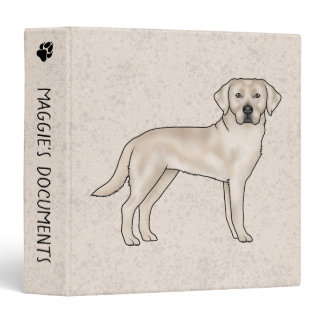 Cream Labrador Retriever Cute Cartoon Lab Dog 3 Ring Binder