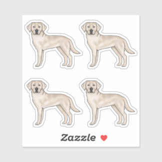 Cream Labrador Retriever Cute Cartoon Lab Dog Art Sticker