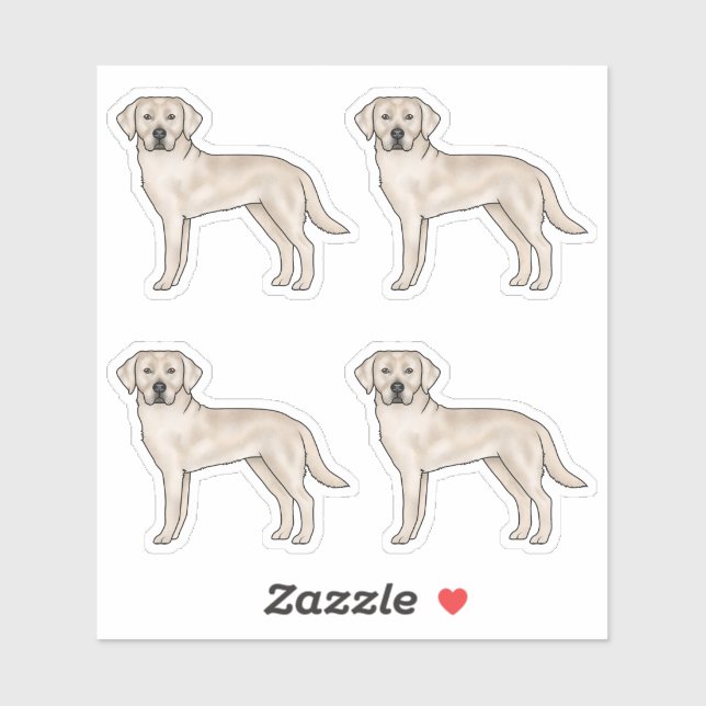 Cream Labrador Retriever Cute Cartoon Lab Dog Art Sticker (Sheet)