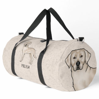 Cream Labrador Retriever Cute Cartoon Lab Dog Duffle Bag