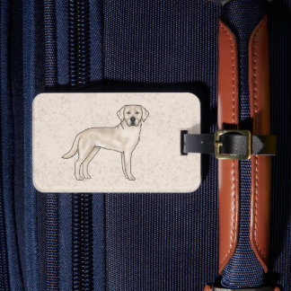 Cream Labrador Retriever Cute Cartoon Lab Dog Luggage Tag