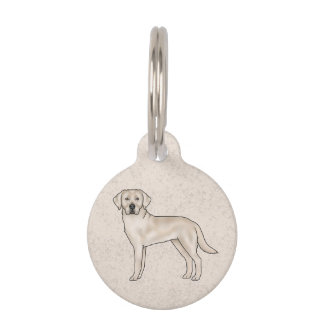 Cream Labrador Retriever Cute Cartoon Lab Dog Pet ID Tag