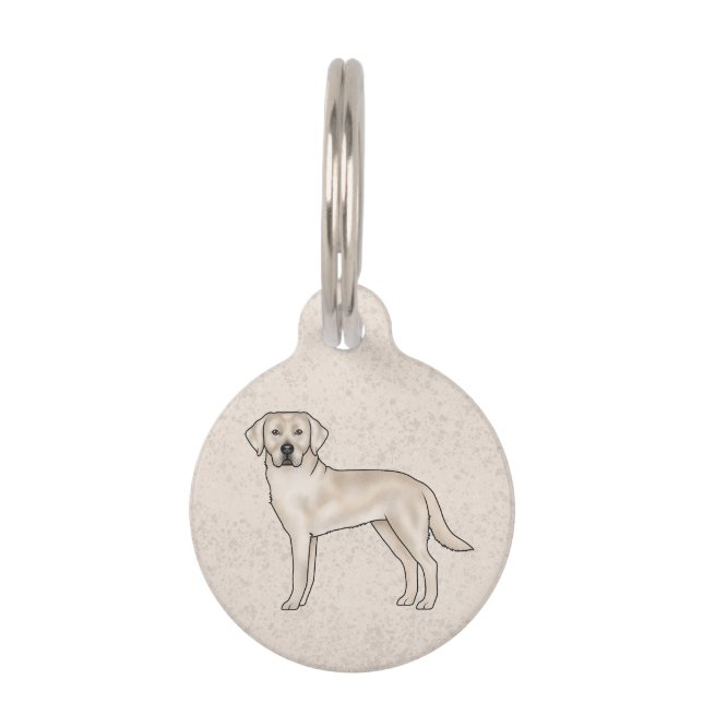 Cream Labrador Retriever Cute Cartoon Lab Dog Pet ID Tag (Front)