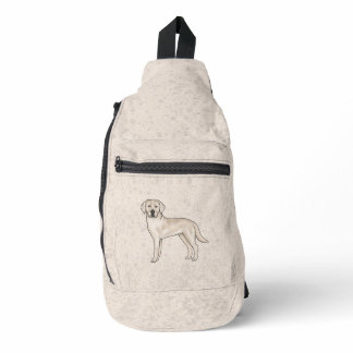 Cream Labrador Retriever Cute Cartoon Lab Dog Sling Bag