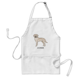 Cream Labrador Retriever Cute Lab Dog Custom Name Adult Apron