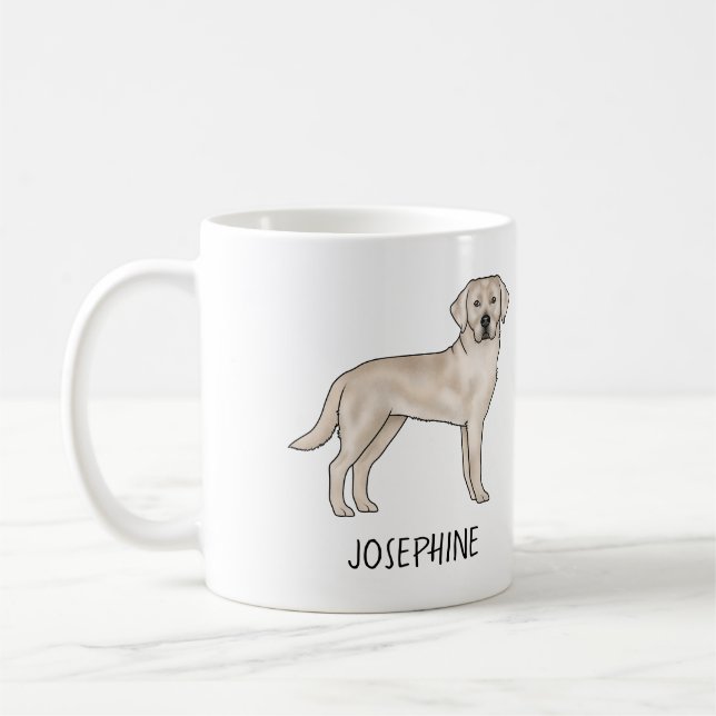 Cream Labrador Retriever Cute Lab Dog Custom Name Coffee Mug (Left)