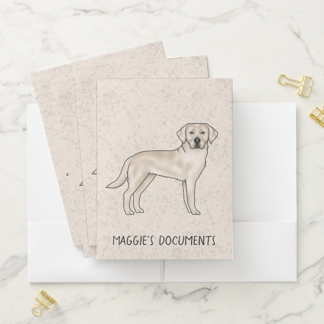 Cream Labrador Retriever Cute Lab Dog Documents Pocket Folder (In Situ)
