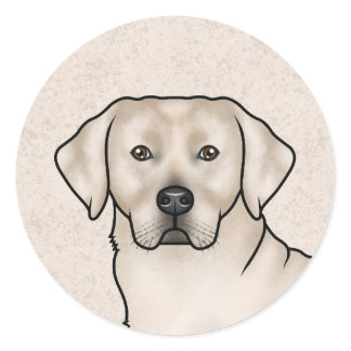 Cream Labrador Retriever Cute Lab Dog Portrait Classic Round Sticker