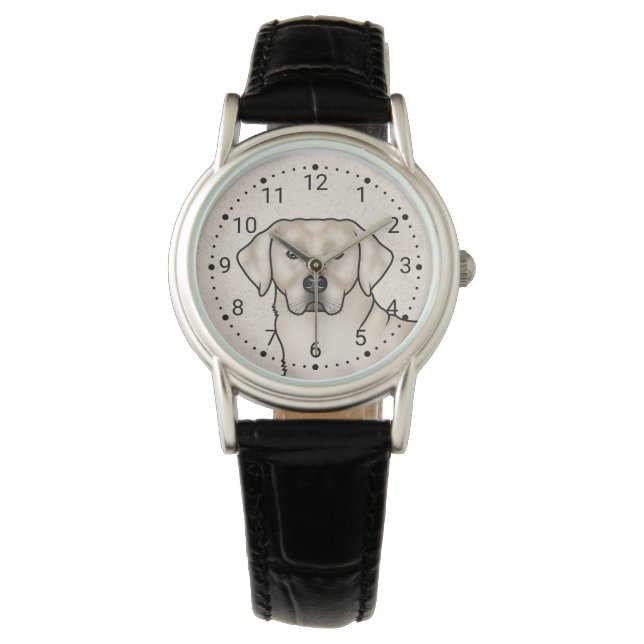 Cream Labrador Retriever Cute Lab Dog Portrait Watch (Front)