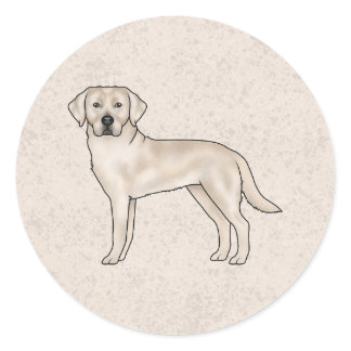 Cream Labrador Retriever Cute Lab Dog Standing Up Classic Round Sticker