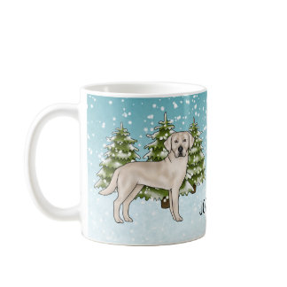 Cream Labrador Retriever Dog Christmas Custom Name Coffee Mug