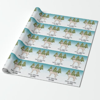 Cream Labrador Retriever Dog Christmas Custom Text Wrapping Paper