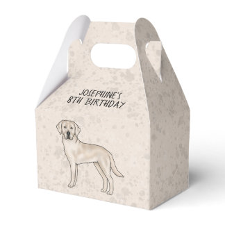 Cream Labrador Retriever Dog Custom Kids Birthday Favor Boxes