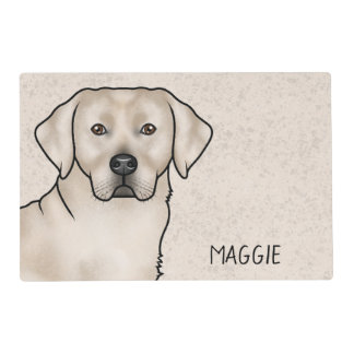 Cream Labrador Retriever Dog Custom Name Beige Placemat