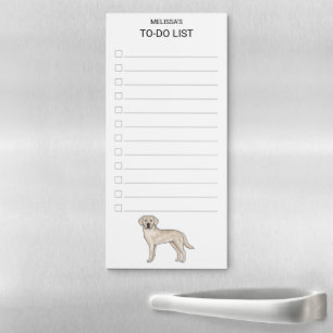 Cream Labrador Retriever Dog To-Do List Checklist Magnetic Notepad
