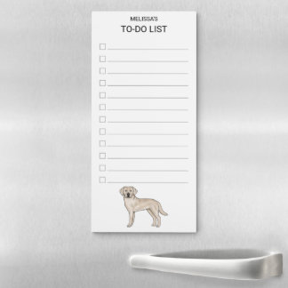 Cream Labrador Retriever Dog To-Do List Checklist Magnetic Notepad