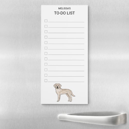 Cream Labrador Retriever Dog To_Do List Checklist Magnetic Notepad