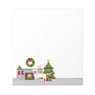 Cream Labrador Retriever - Festive Christmas Room Notepad