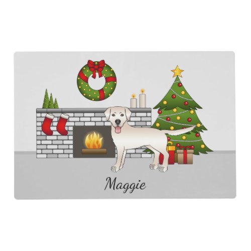 Cream Labrador Retriever _ Festive Christmas Room Placemat