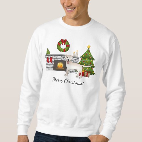 Cream Labrador Retriever _ Festive Christmas Room Sweatshirt