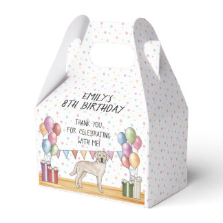 Cream Labrador Retriever Lab Birthday Thank You Favor Boxes