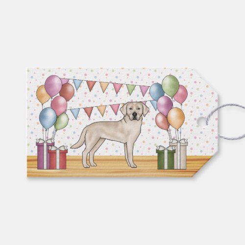 Cream Labrador Retriever Lab Dog Colorful Birthday Gift Tags