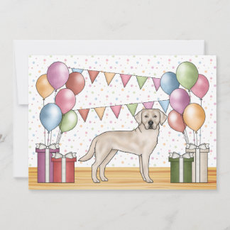 Cream Labrador Retriever Lab Dog Colorful Birthday Invitation