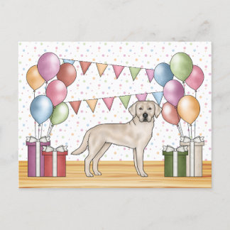 Cream Labrador Retriever Lab Dog Colorful Birthday Postcard