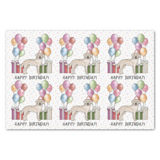 Cream Labrador Retriever Lab Dog Colorful Birthday Tissue Paper