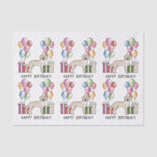 Cream Labrador Retriever Lab Dog Colorful Birthday Tissue Paper