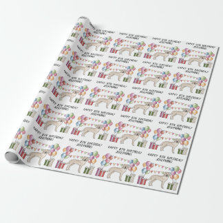 Cream Labrador Retriever Lab Dog Colorful Birthday Wrapping Paper