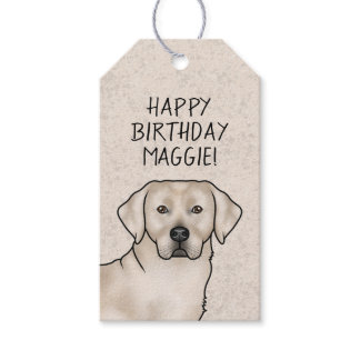 Cream Labrador Retriever Lab Dog Happy Birthday Gift Tags