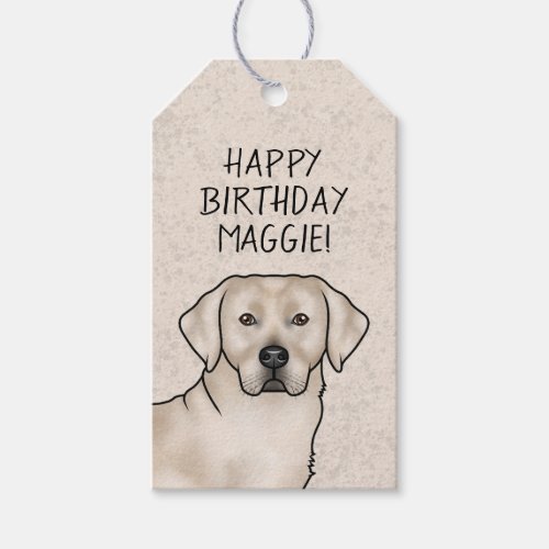 Cream Labrador Retriever Lab Dog Happy Birthday Gift Tags