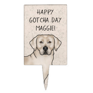 Cream Labrador Retriever Lab Dog Happy Gotcha Day Cake Topper