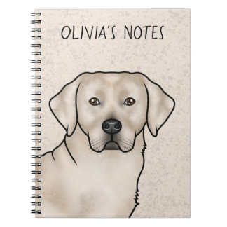 Cream Labrador Retriever Lab Dog Head And Name Notebook