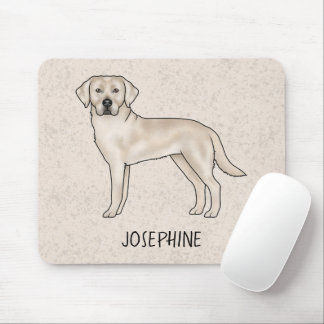 Cream Labrador Retriever Lab Dog With Custom Name Mouse Pad