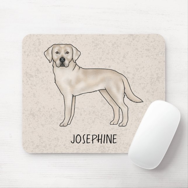Cream Labrador Retriever Lab Dog With Custom Name Mouse Pad (With Mouse)