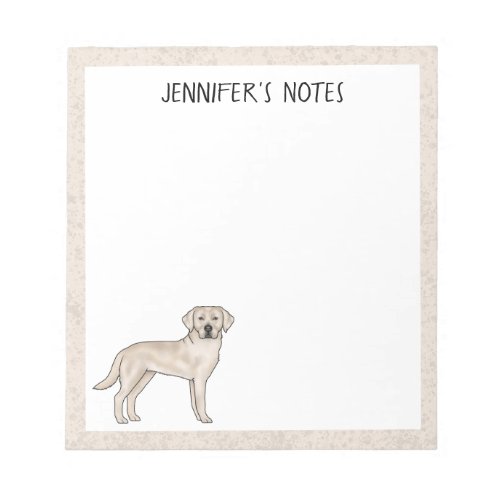 Cream Labrador Retriever Lab Dog With Custom Name Notepad