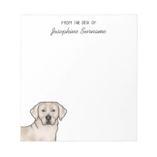 Cream Labrador Retriever Lab Dog With Custom Name Notepad