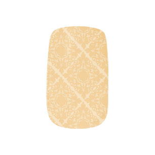 Cream Lace-Patterned Minx Nail Art