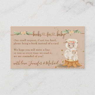 Cream Lamb Sheep New Mommy Books for Baby Enclosure Card