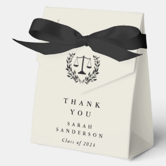 Cream Law Scales+Laurel Wreath Graduation Favor Boxes