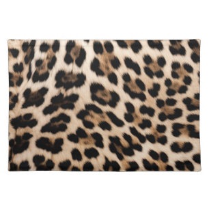 Cream Leopard Animal Birthday Cloth Placemat
